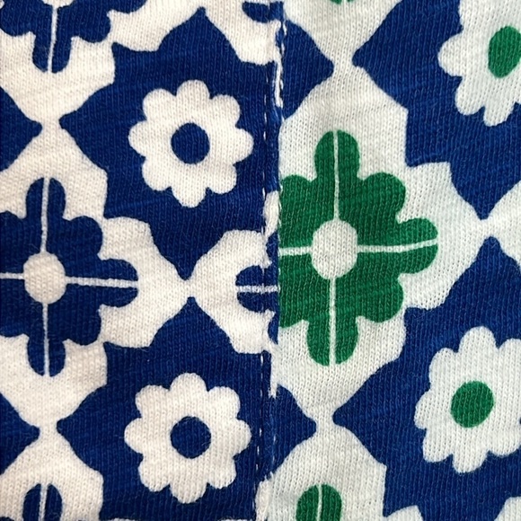 Boden Doublecloth Blouson sleeve 100%Cotton top, navy green and white, sz 6 NWOT - Picture 7 of 13